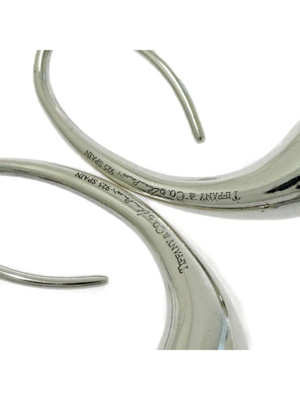 Tiffany & Co Silver Teardrop Hook Earrings View 3